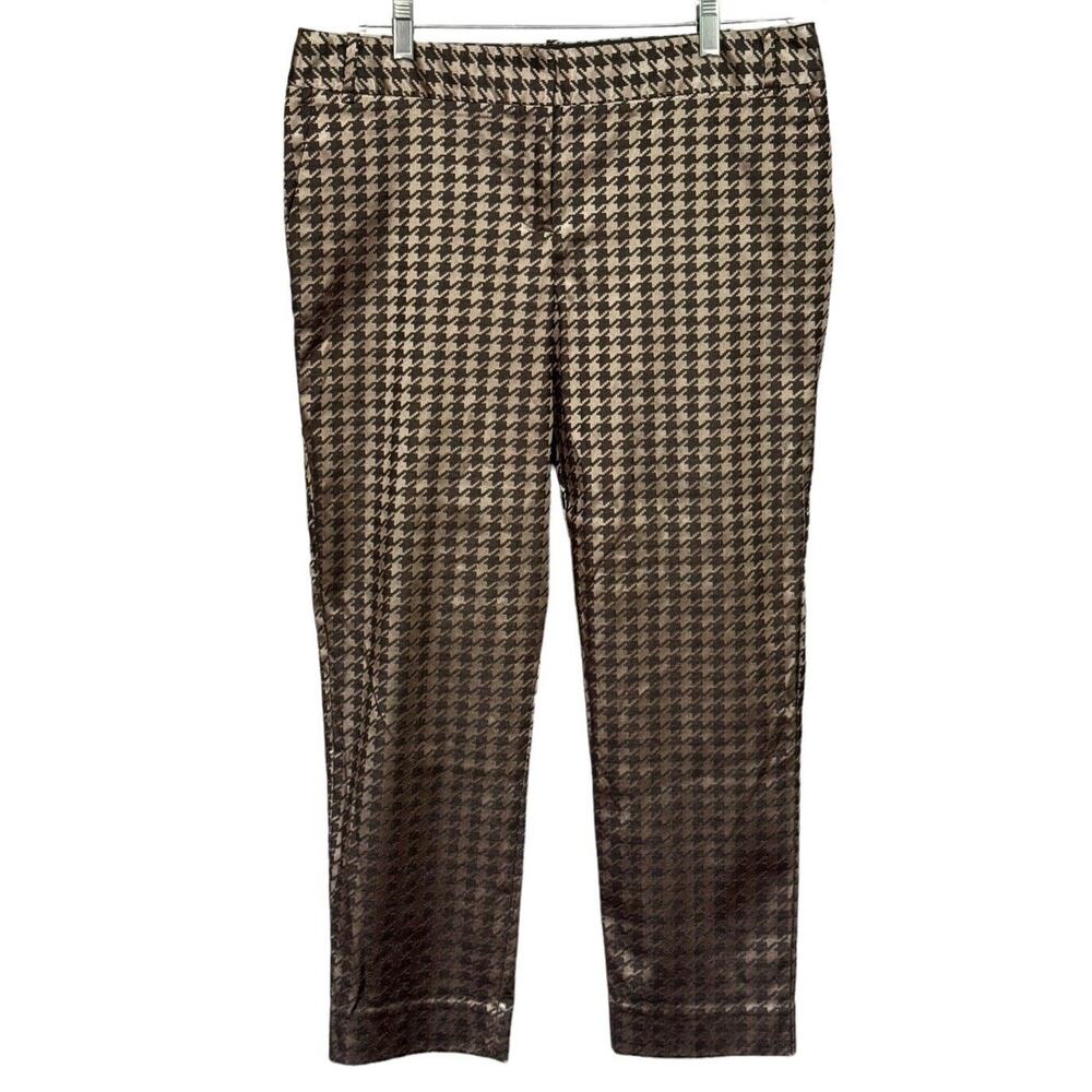 The Limited Cassidy Fit‎ Black Gold Checkered Cotton Blend Pants Size 12 Club